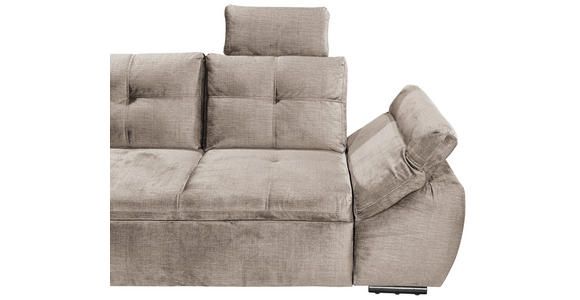 ECKSOFA Creme Mikrovelours  - Creme/Schwarz, KONVENTIONELL, Kunststoff/Textil (170/275cm) - Carryhome