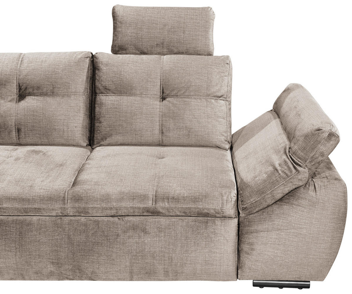 ECKSOFA in Mikrovelours Creme  - Creme/Schwarz, Konventionell, Kunststoff/Textil (170/275cm) - Carryhome