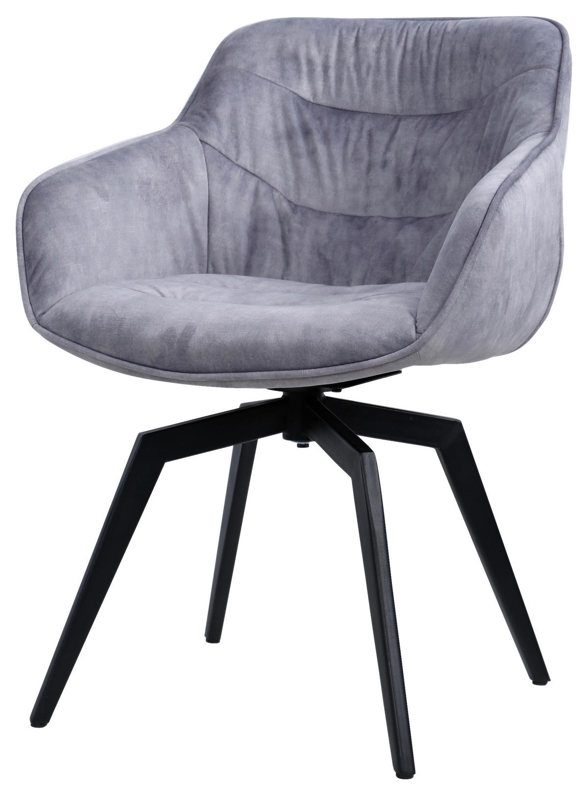 NASLANJAČ, kovina, tekstil siva, črna  - siva/črna, Design, kovina/tekstil (59/84/64cm) - Hom`in