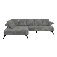 ECKSOFA VANESSA Grau Flachgewebe  - Schwarz/Grau, MODERN, Kunststoff/Textil (200/297cm) - Livetastic