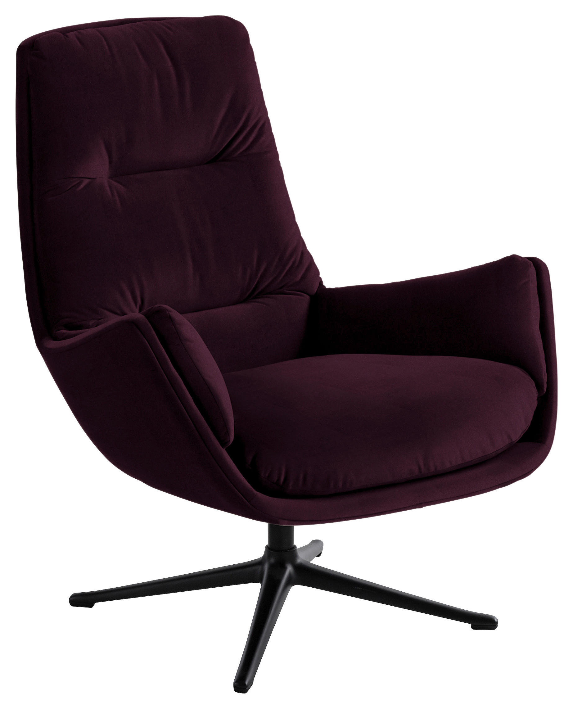 SESSEL in Samt Brombeere  - Brombeere/Schwarz, Design, Textil/Metall (83/94/97cm) - home24