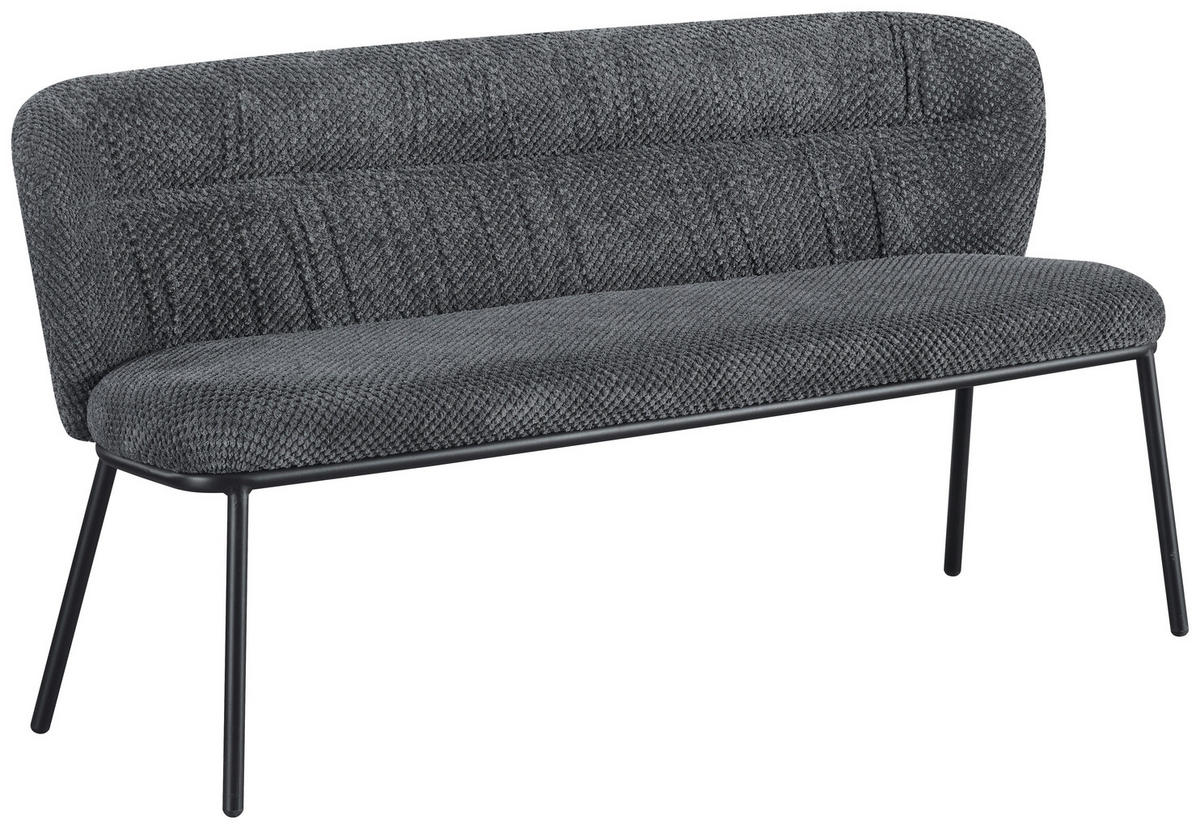 SEDACÍ LAVICE, antracitová, černá - černá/antracitová, Design, kov/textil (159/80,5/62,5cm) - Stylife