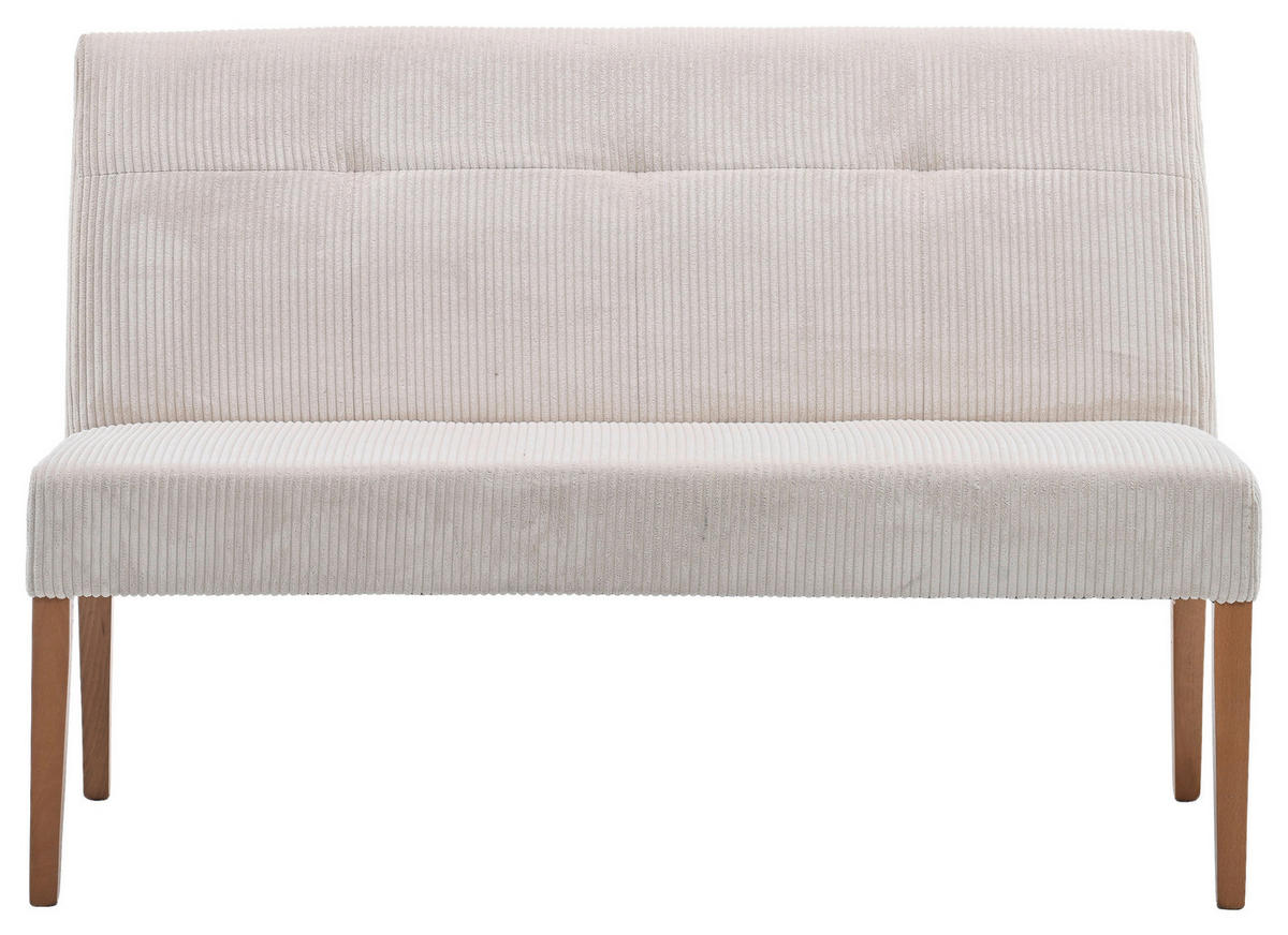 SITZBANK 140/92/66 cm Cord Buchefarben, Beige Buche massiv  - Beige/Buchefarben, KONVENTIONELL, Holz/Textil (140/92/66cm) - home24