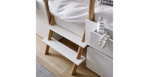 HAUSBETT Leiter, Lattenrost 90/190/200 cm - Naturfarben/Weiß, Design, Holz/Holzwerkstoff (90/190/200cm) - Xora