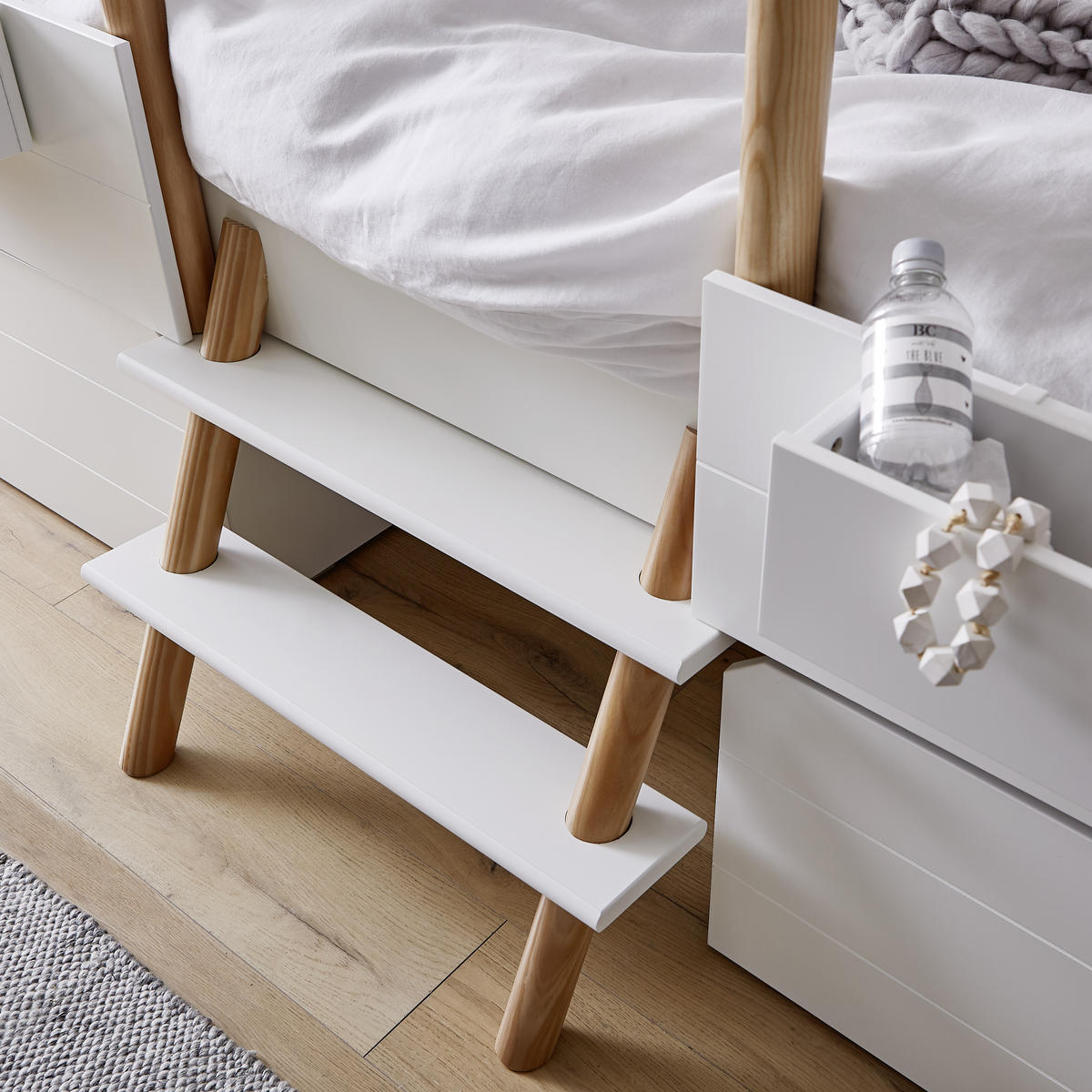 HAUSBETT Leiter, Lattenrost 90/190/200 cm  - Naturfarben/Weiß, Design, Holz/Holzwerkstoff (90/190/200cm) - Xora