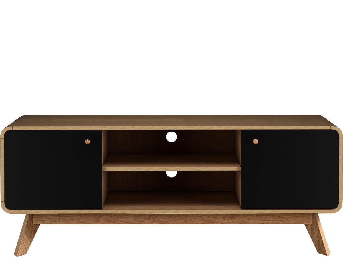 LOWBOARD Cassie  in 140/53/39 cm  - Eichefarben/Schwarz, Design, Holz/Holzwerkstoff (140/53/39cm) - MID.YOU