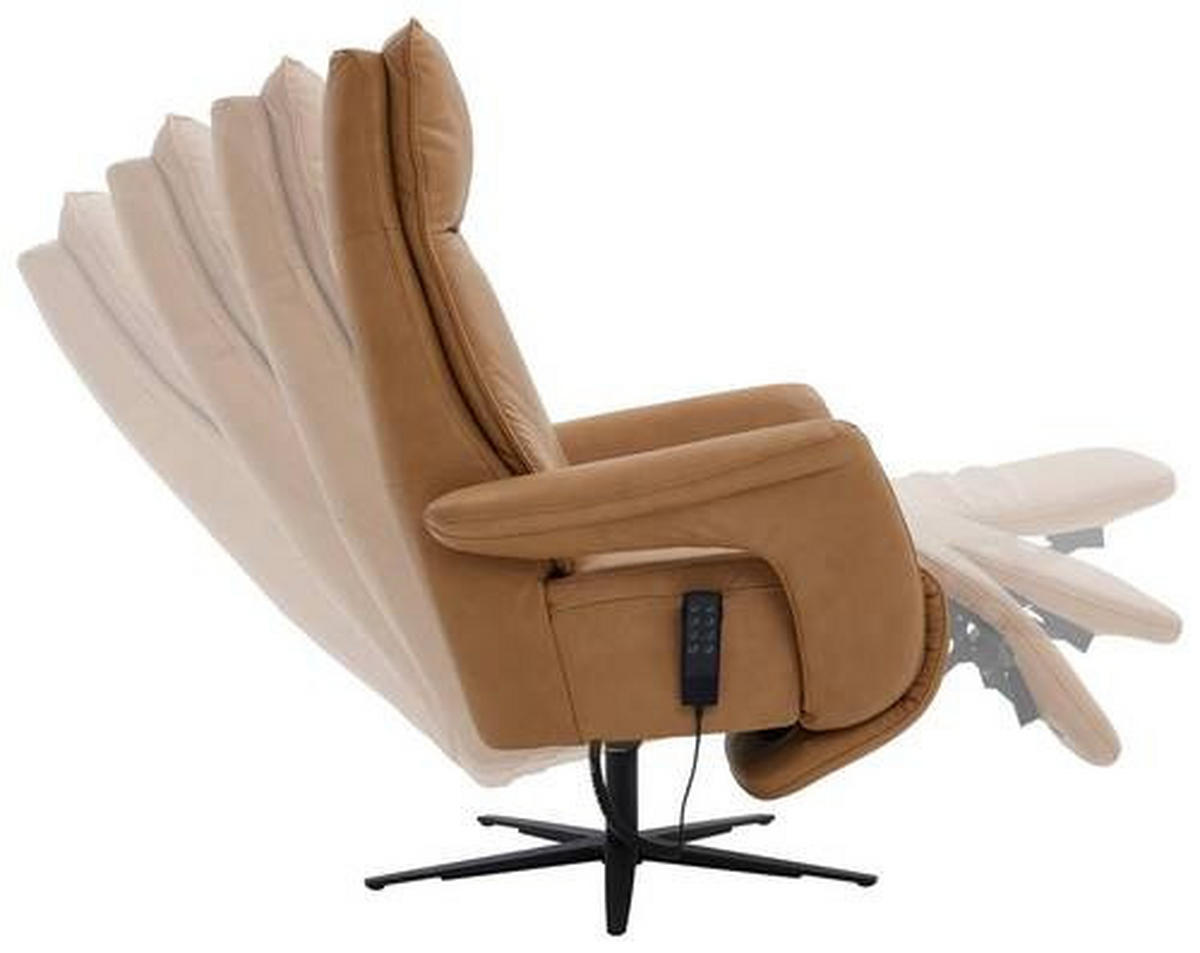 RELAXSESSEL in Leder Braun, Gelb  - Gelb/Schwarz, Design, Leder/Metall (83/123/87cm) - Valdera