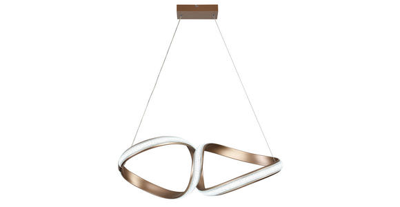 LED-HÄNGELEUCHTE Porec 71/27/150 cm  - Transparent/Cappuccino, Design, Kunststoff/Metall (71/27/150cm) - Novel