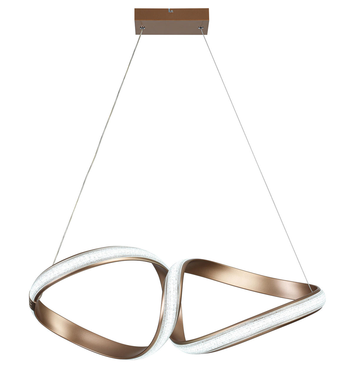 LED-HÄNGELEUCHTE Porec 71/27/150 cm  - Transparent/Cappuccino, Design, Kunststoff/Metall (71/27/150cm) - Novel