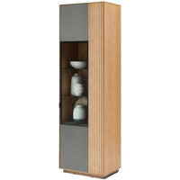 VITRINE Grau, Eichefarben  60,1/200/42 cm  - Eichefarben/Schwarz, Natur, Glas/Holz (60,1/200/42cm) - Linea Natura