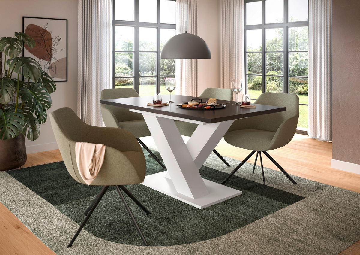 AUSZIEHTISCH in Holzwerkstoff  - Weiß/Grau, KONVENTIONELL, Holzwerkstoff (150-190/90/75cm)