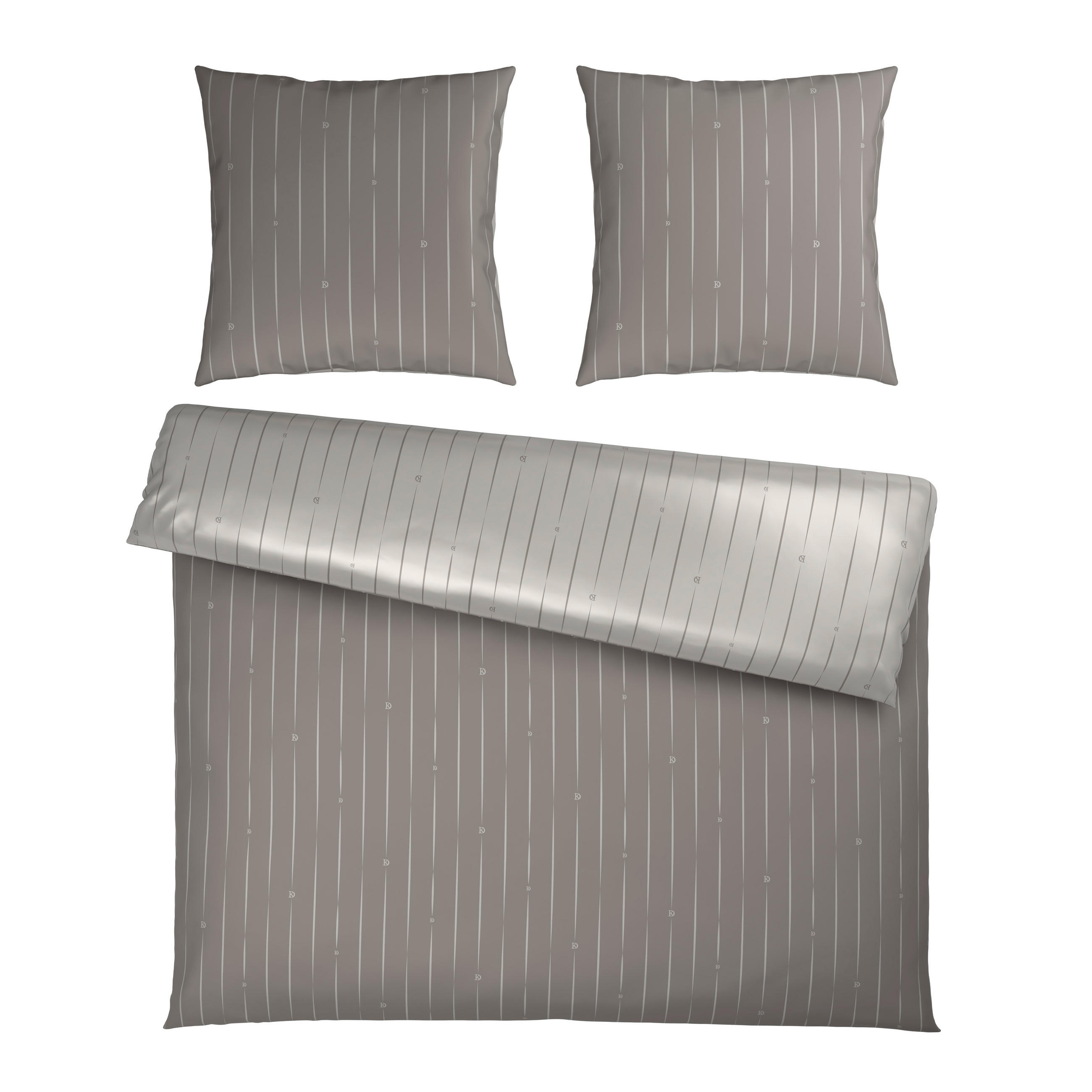WENDEBETTWÄSCHE STRIPES DK Satin 200/200 cm  - Silberfarben, Design, Textil (200/200cm) - Dieter Knoll