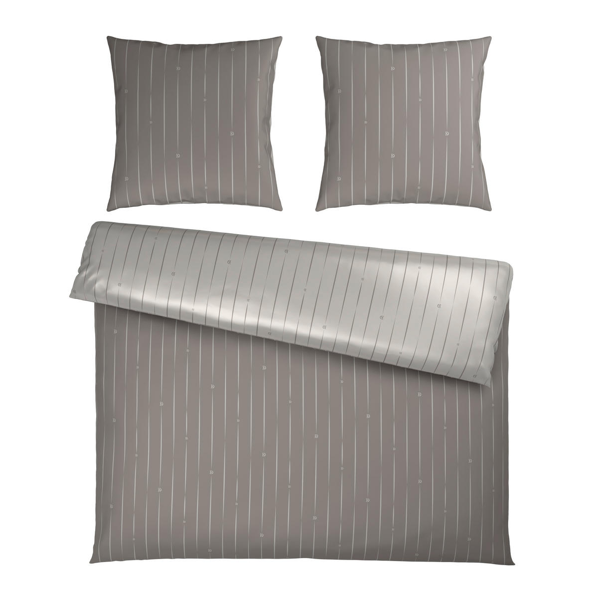 WENDEBETTWÄSCHE STRIPES DK Satin 200/200 cm  - Silberfarben, Design, Textil (200/200cm) - Dieter Knoll