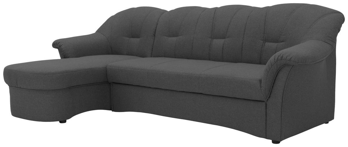ECKSOFA in Webstoff Grau  142/233 cm  - Schwarz/Grau, KONVENTIONELL, Kunststoff/Textil (142/233cm) - MID.YOU