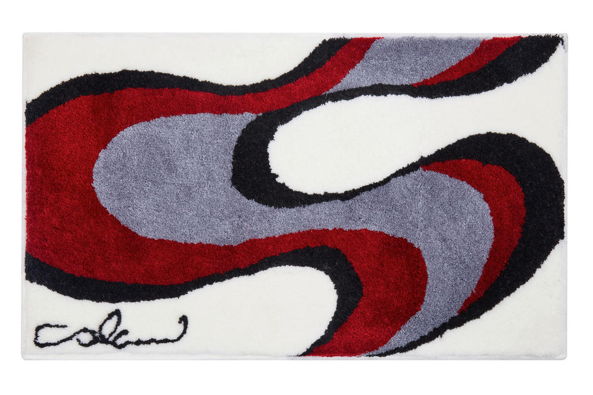 BADTEPPICH Colani 11 Rot, Weiß 70/120 cm  - Rot/Weiß, Basics, Kunststoff/Textil (70/120cm) - Grund