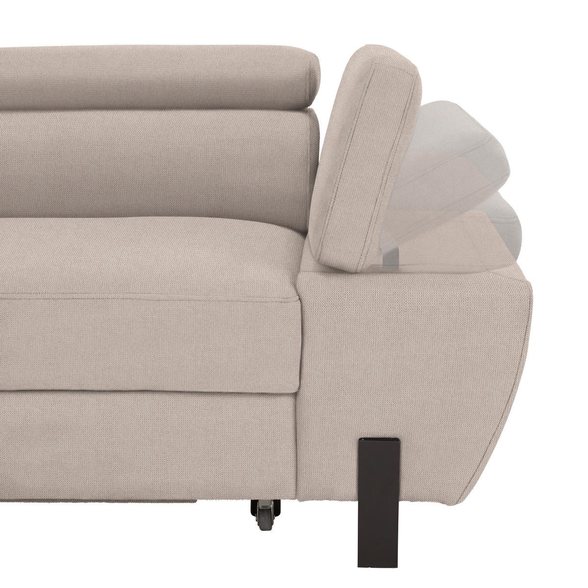 HÖRNSOFFA i vävt tyg beige  - beige/svart, Modern, metall/textil (93/90/277cm) - MID.YOU