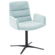 ARMLEHNSTUHL  in Cord  - Schwarz/Hellblau, Design, Textil/Metall (61/88/66cm) - Dieter Knoll