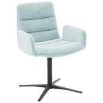 ARMLEHNSTUHL  in Cord  - Schwarz/Hellblau, Design, Textil/Metall (61/88/66cm) - Dieter Knoll