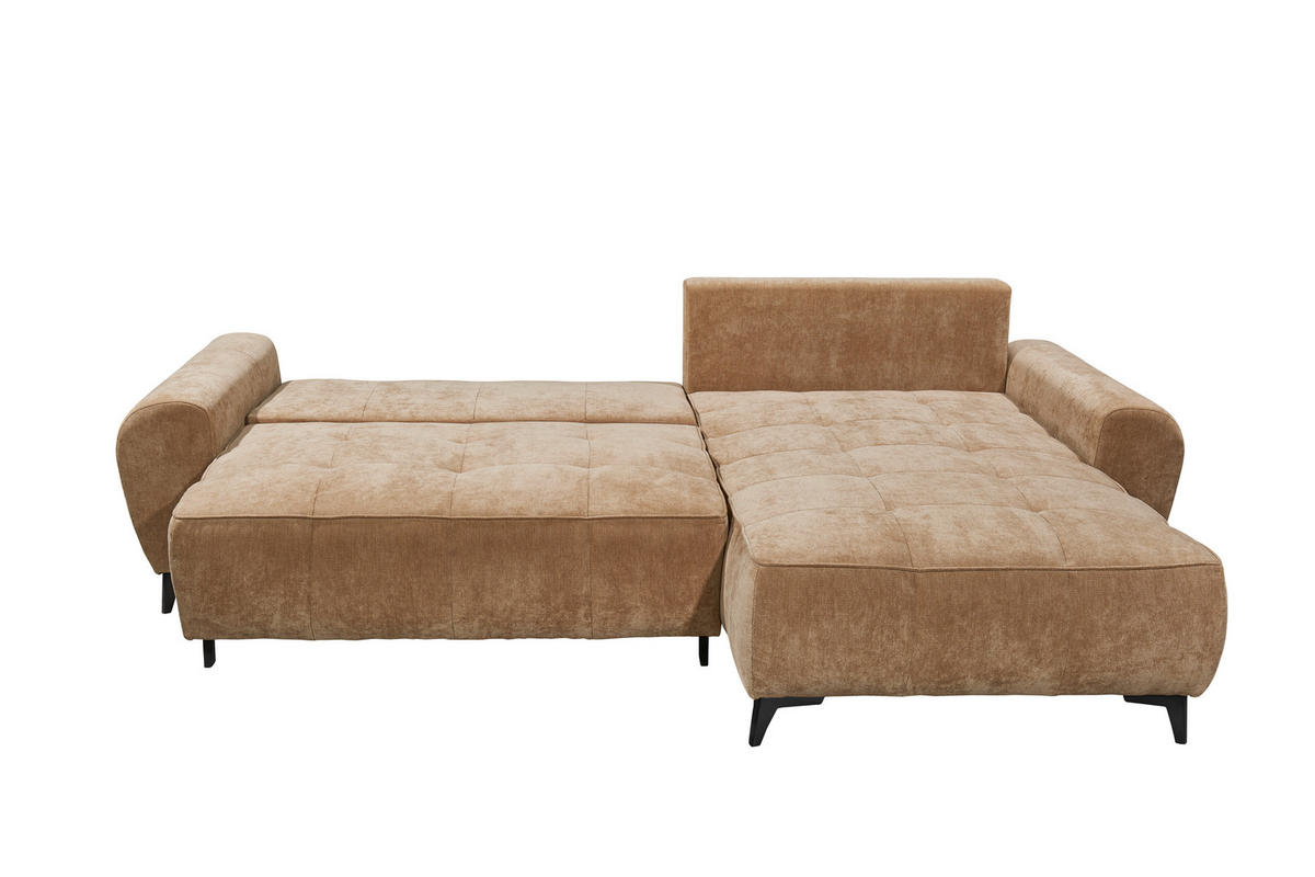 ECKSOFA Webstoff Braun  - Schwarz/Braun, Modern, Kunststoff/Textil (284/191cm) - MID.YOU