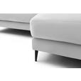 ECKSOFA  in Flachgewebe Creme  253/177 cm  - Creme/Schwarz, Design, Textil/Metall (253/177cm) - Dieter Knoll