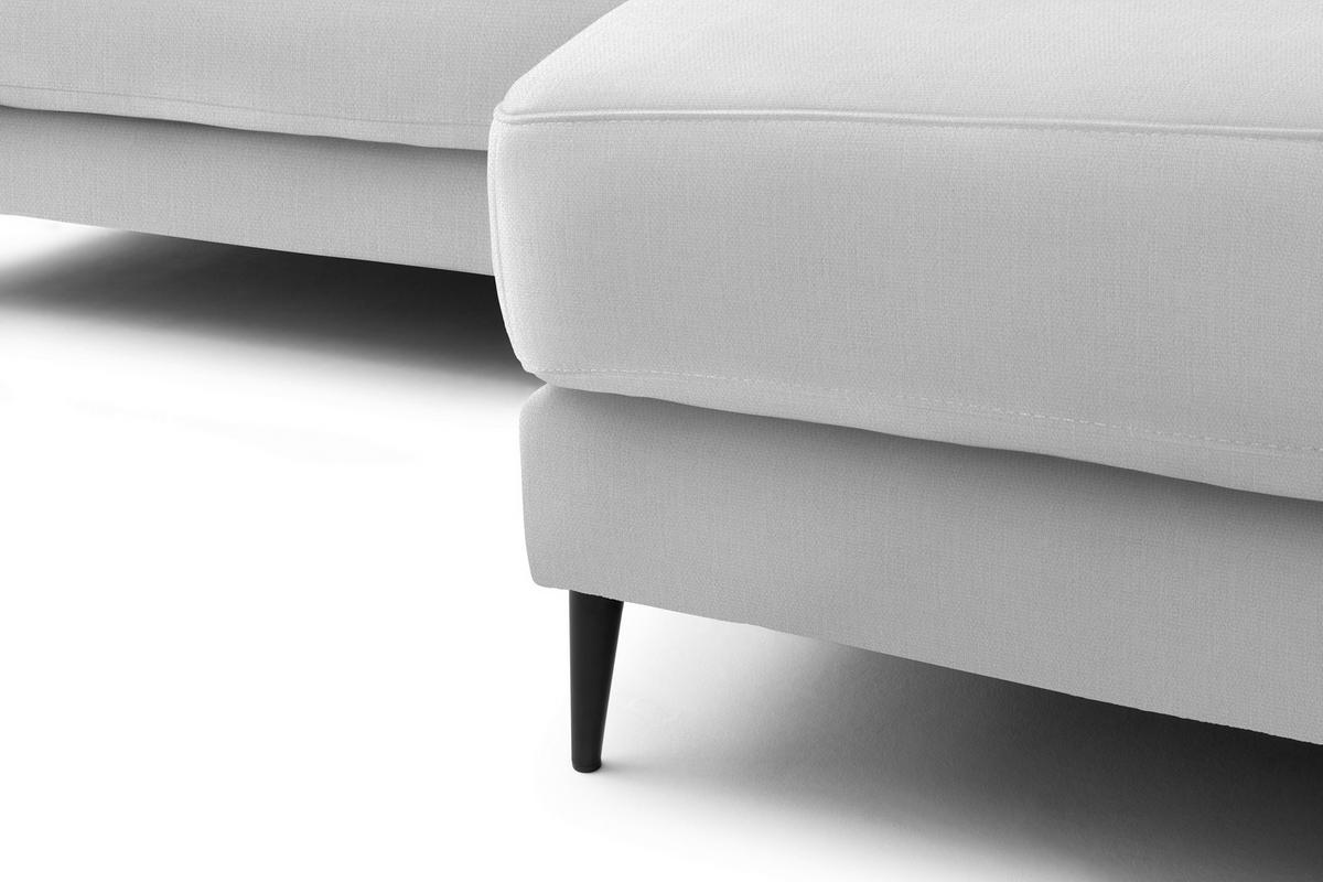 ECKSOFA in Flachgewebe Creme  - Creme/Schwarz, Design, Textil/Metall (253/177cm) - Dieter Knoll