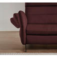 ECKSOFA in Echtleder Bordeaux  300/157 cm  - Bordeaux/Schwarz, Design, Leder/Metall (300/157cm) - Dieter Knoll