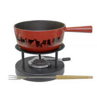 FONDUESET Heidi Cheese Line: Pat Von N. Funny Cows  - Rot/Schwarz, Basics, Metall (27,00/37,00/31,00cm) - Heidi Cheese Line