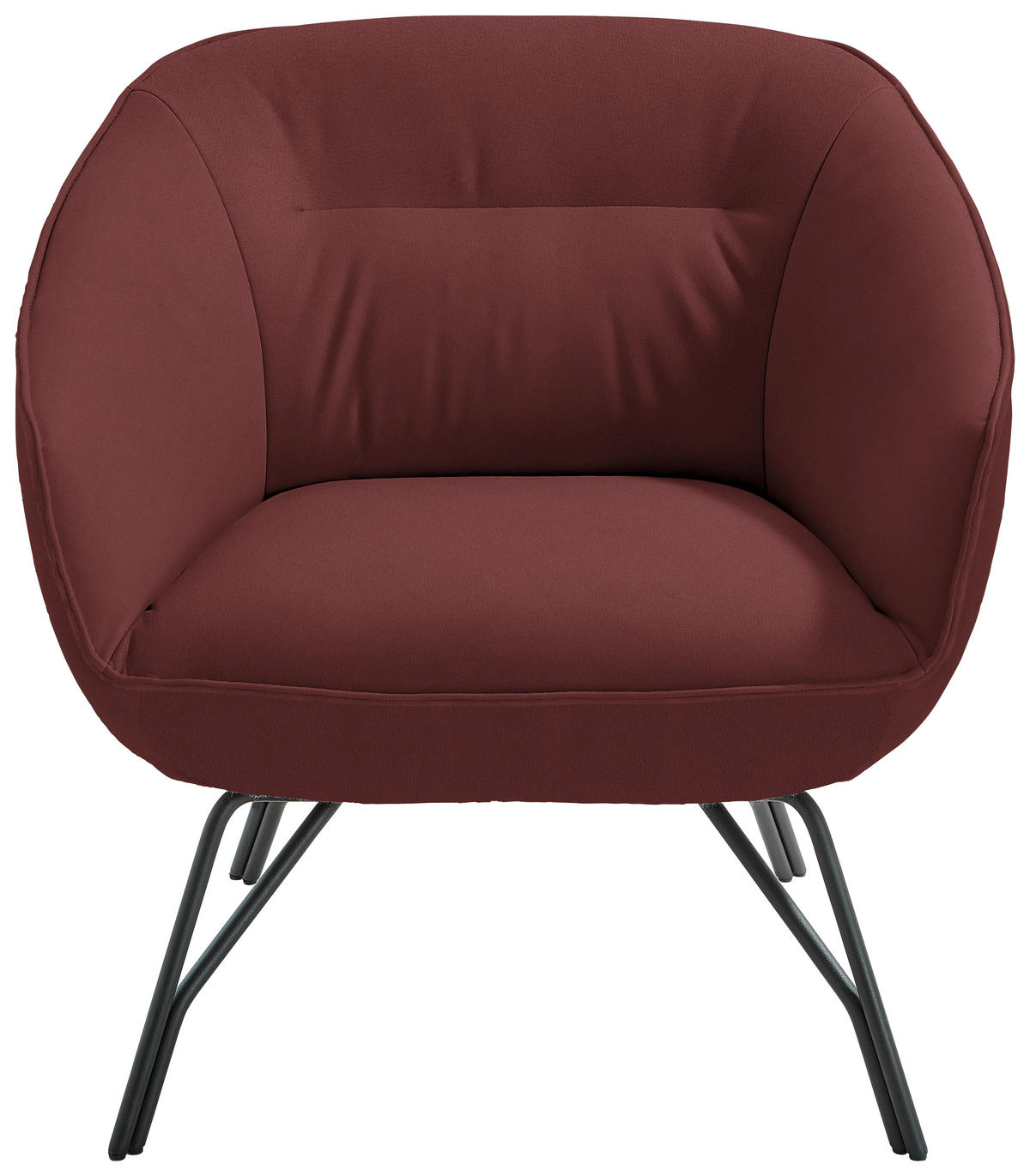 COCKTAILSESSEL in Echtleder Rot  - Anthrazit/Rot, Design, Leder/Metall (76/80/73cm) - Joop!