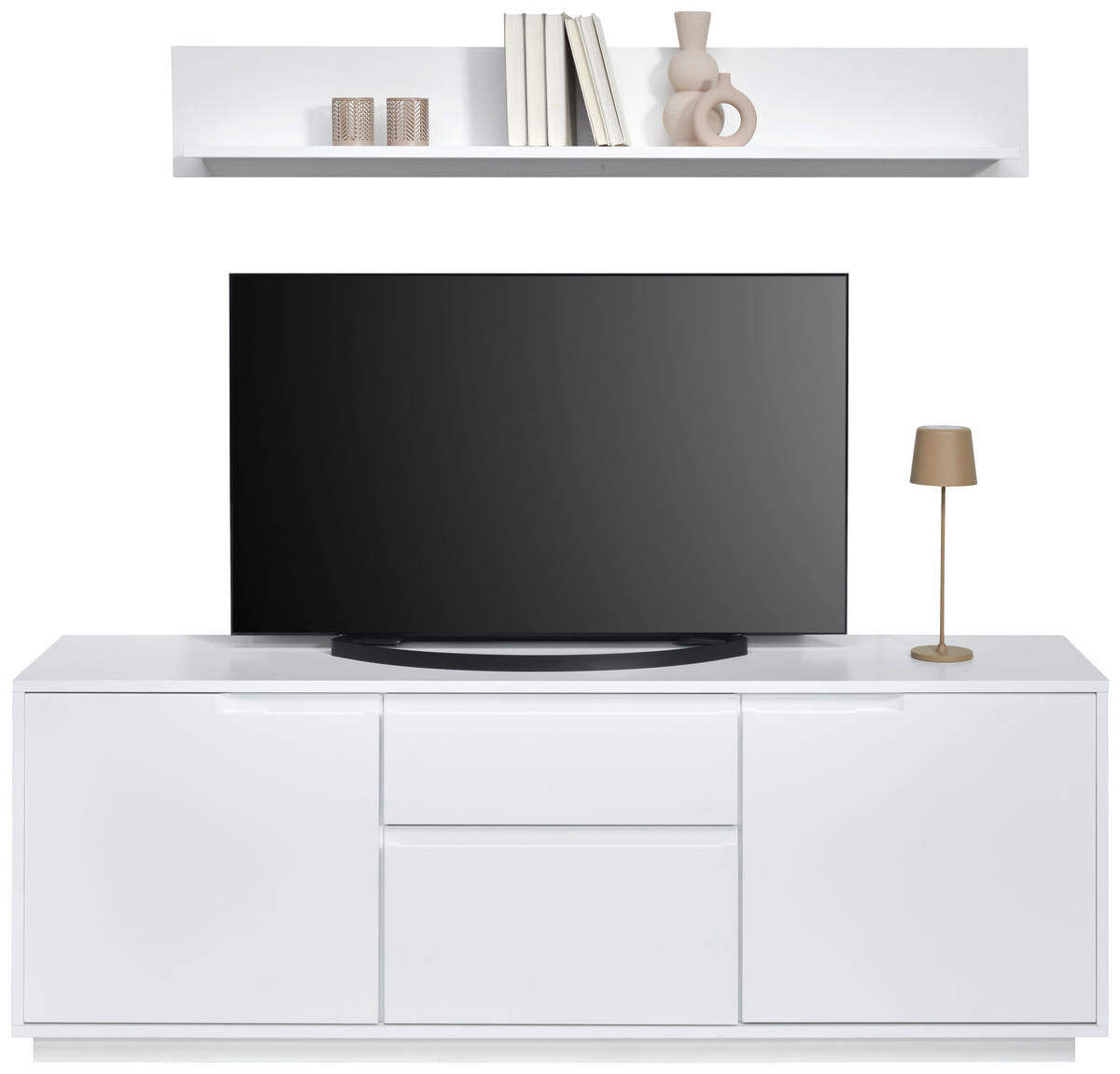 KOMODA POD TELEVIZI, bílá, 169/180/38 cm - bílá, Moderní, kompozitní dřevo (169/180/38cm) - Carryhome