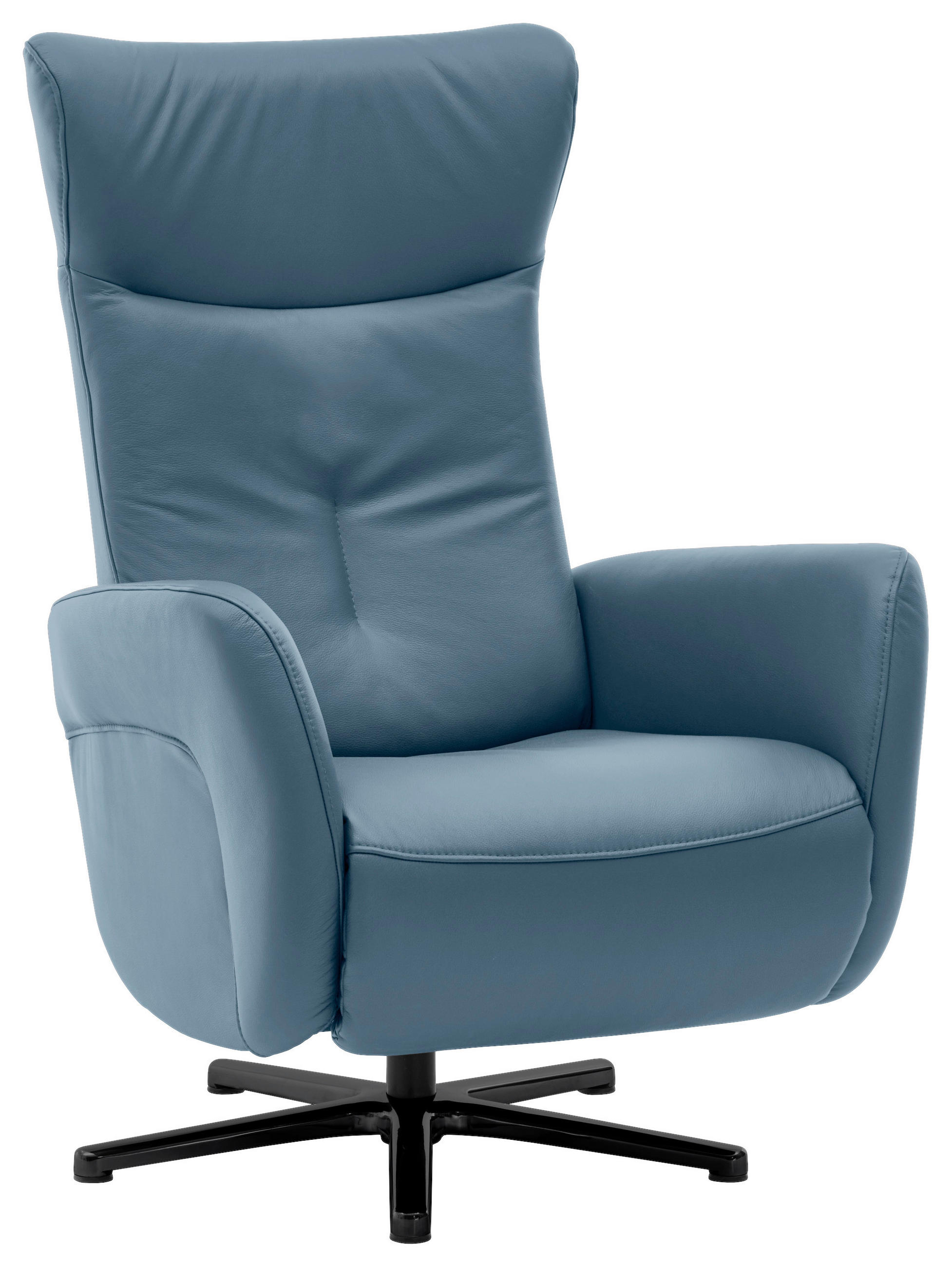 RELAXSESSEL in Leder Blau  - Blau/Schwarz, Design, Leder/Metall (76/112/83cm) - Beldomo Speed