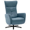 RELAXSESSEL in Leder Blau  - Blau/Schwarz, Design, Leder/Metall (76/112/83cm) - Beldomo Speed