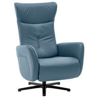 RELAXSESSEL in Leder Blau  - Blau/Schwarz, Design, Leder/Metall (76/112/83cm) - Beldomo Speed