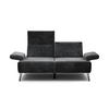 2-SITZER-SOFA Samt Anthrazit  - Anthrazit/Schwarz, Design, Textil/Metall (164-194/85/86-94cm) - SENSOO