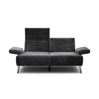 2-SITZER-SOFA Samt Anthrazit  - Anthrazit/Schwarz, Design, Textil/Metall (164-194/85/86-94cm) - SENSOO
