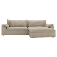 ECKSOFA Flachgewebe Creme  - Creme/Schwarz, Modern, Kunststoff/Textil (306/198cm) - Carryhome