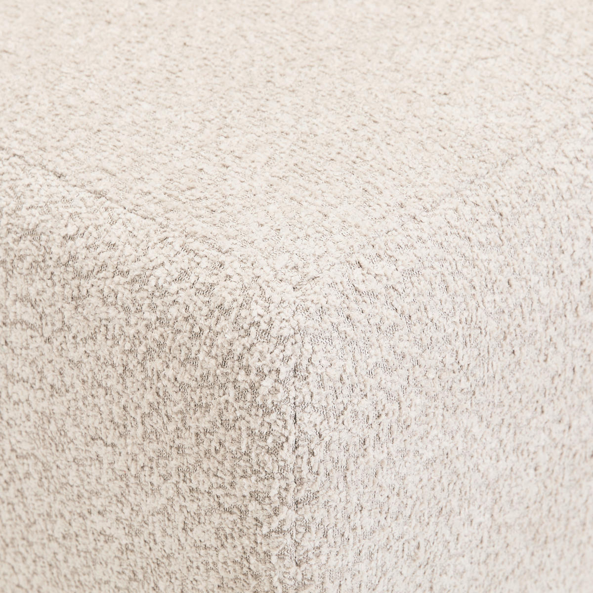 HOCKER in Textil Elfenbein  - Elfenbein/Schwarz, KONVENTIONELL, Textil/Metall (99/46/77cm) - Carryhome