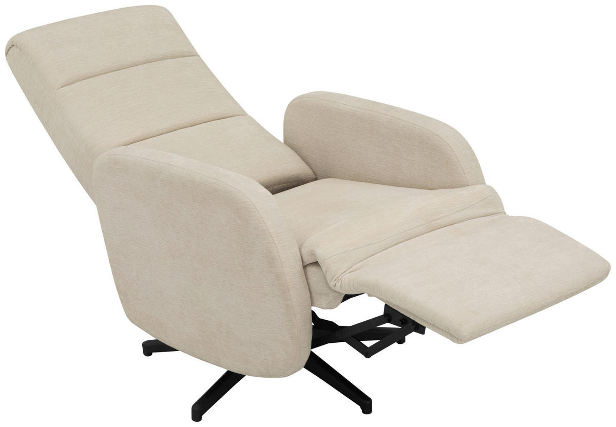 RELAXSESSEL Webstoff, Struktur    - Beige/Schwarz, MODERN, Textil/Metall (67/108/72/88/160cm) - MID.YOU
