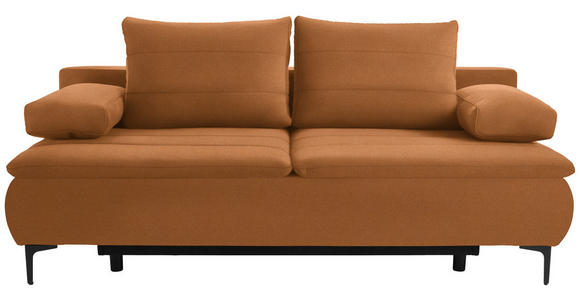 BOXSPRINGSOFA Flachgewebe Rostfarben - Rostfarben/Schwarz, KONVENTIONELL, Textil/Metall (204/93/100cm) - Novel