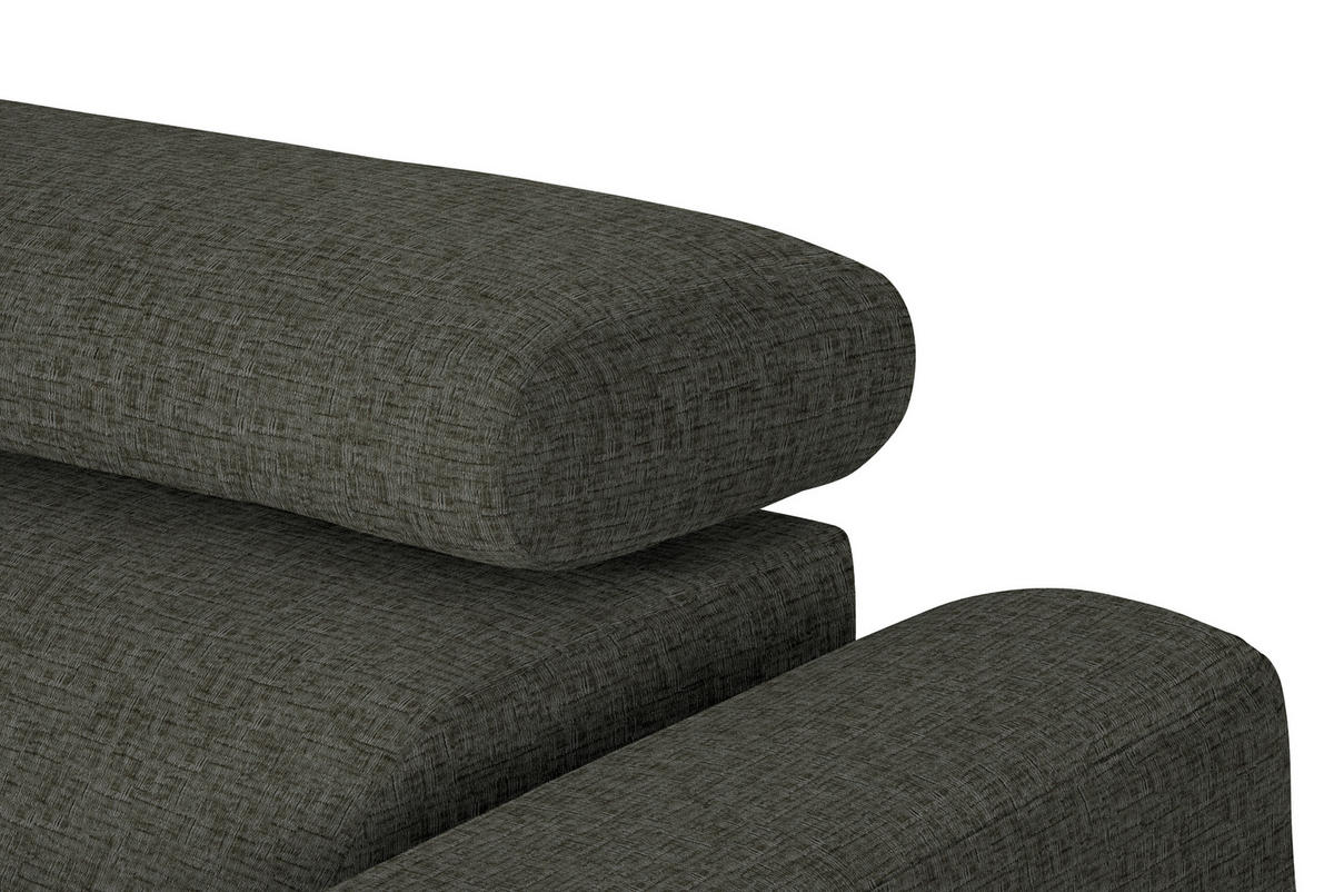 ECKSOFA in Chenille Graubraun  205/280 cm  - Graubraun/Schwarz, Design, Textil/Metall (205/280cm) - Xora