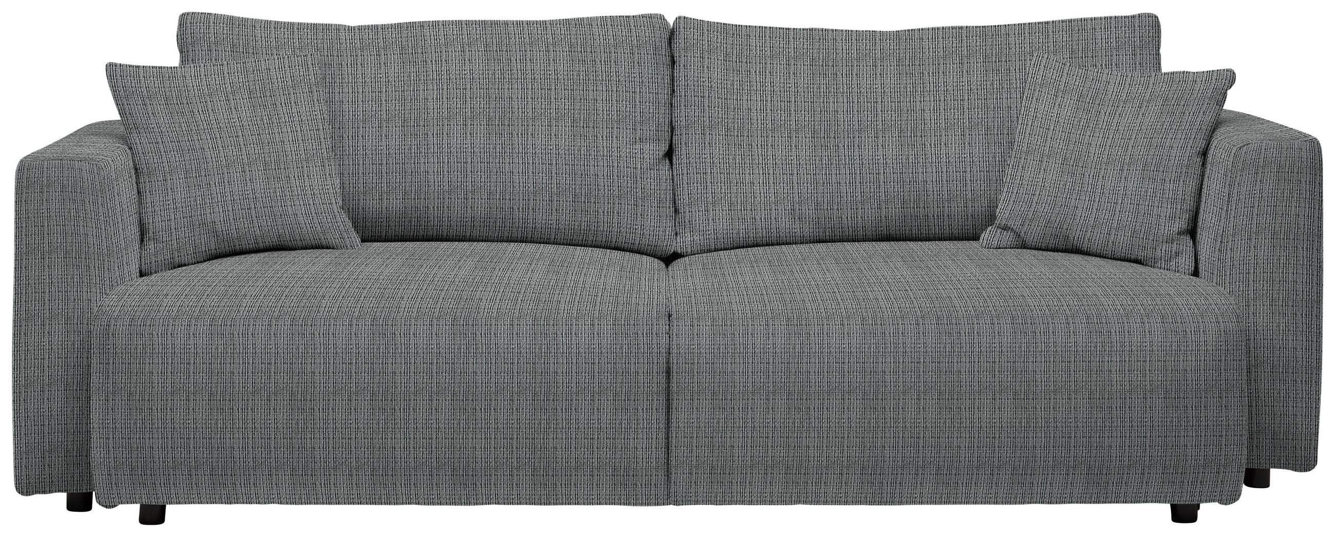 SCHLAFSOFA  mit Stoffauswahl, Schlafen auf Sitzhöhe, Rücken echt Cord Grau  - Schwarz/Grau, Design, Kunststoff/Textil (250/92/105cm) - Carryhome