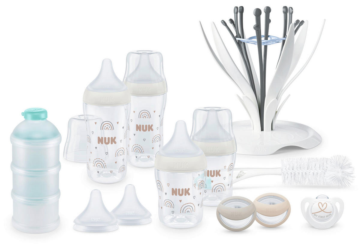 FLÄSCHCHENSET Perfect Match Starter Set Basic 10-teilig  - Transparent/Beige, Basics, Kunststoff (16,2/34,4/33,4cm) - NUK