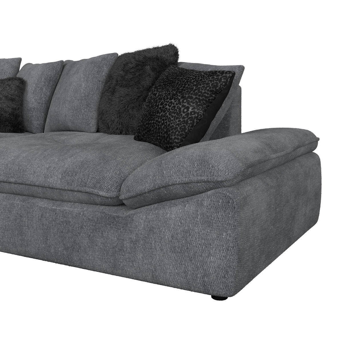 ECKSOFA Anthrazit  - Anthrazit/Schwarz, Trend, Textil (278/278cm) - MID.YOU