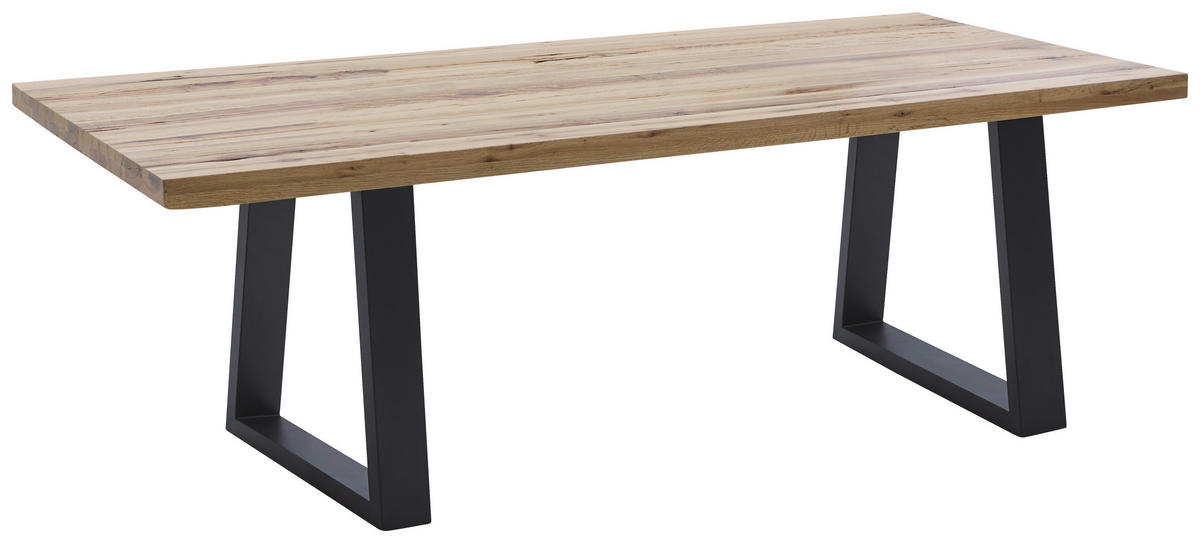 ESSTISCH in Holz, Metall 220/100/76 cm  - Wildeiche/Anthrazit, Design, Holz/Metall (220/100/76cm) - Waldwelt