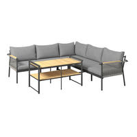 LOUNGEGARNITUR 232/232 cm Akazie massiv Aluminium  - Dunkelgrau, Design, Holz/Metall (232/232cm) - Ambia Garden