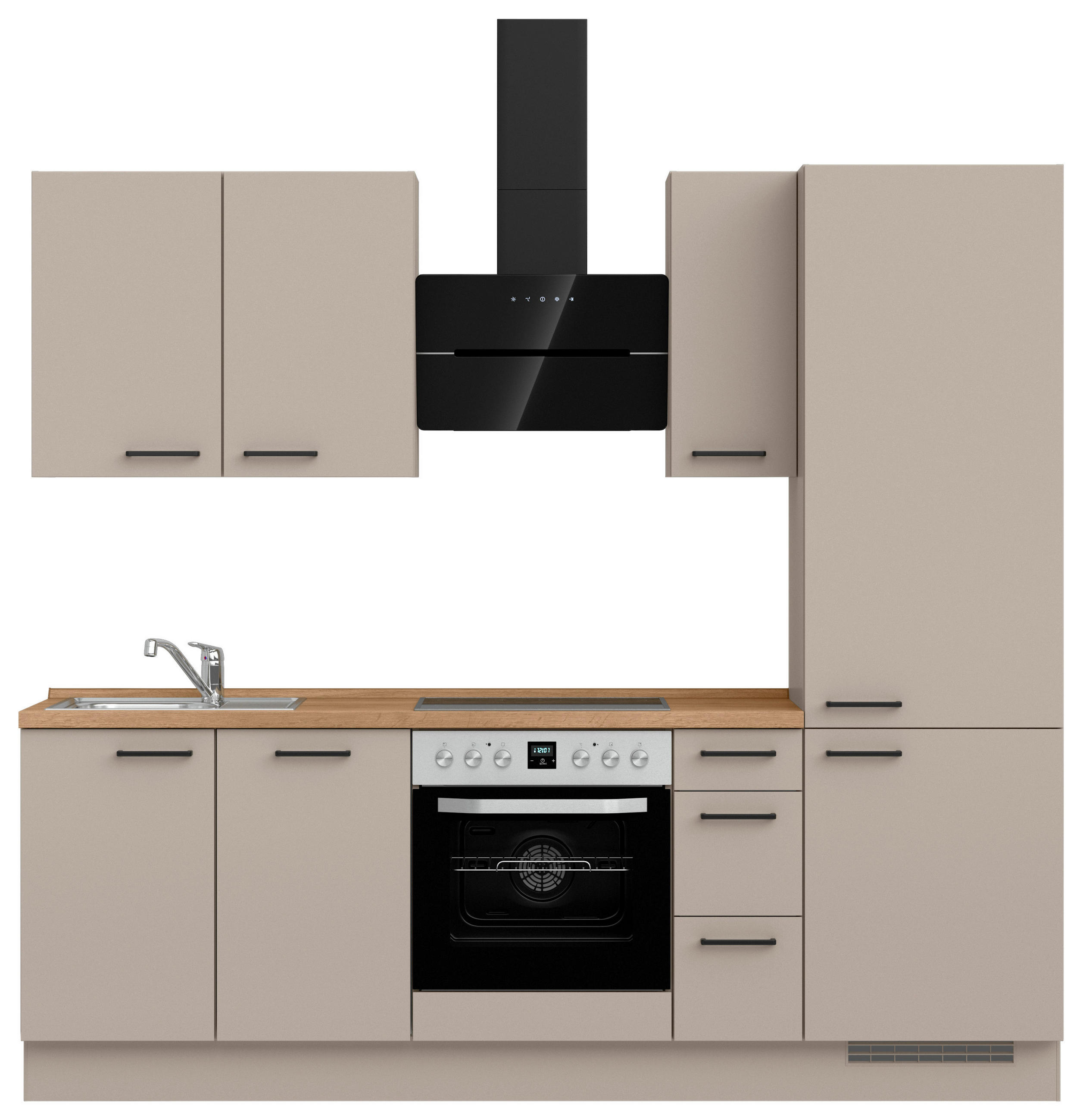KÜCHENLEERBLOCK 240 cm   in Eichefarben, Sandfarben  - Sandfarben/Eichefarben, MODERN, Holzwerkstoff/Metall (240cm) - Nobilia