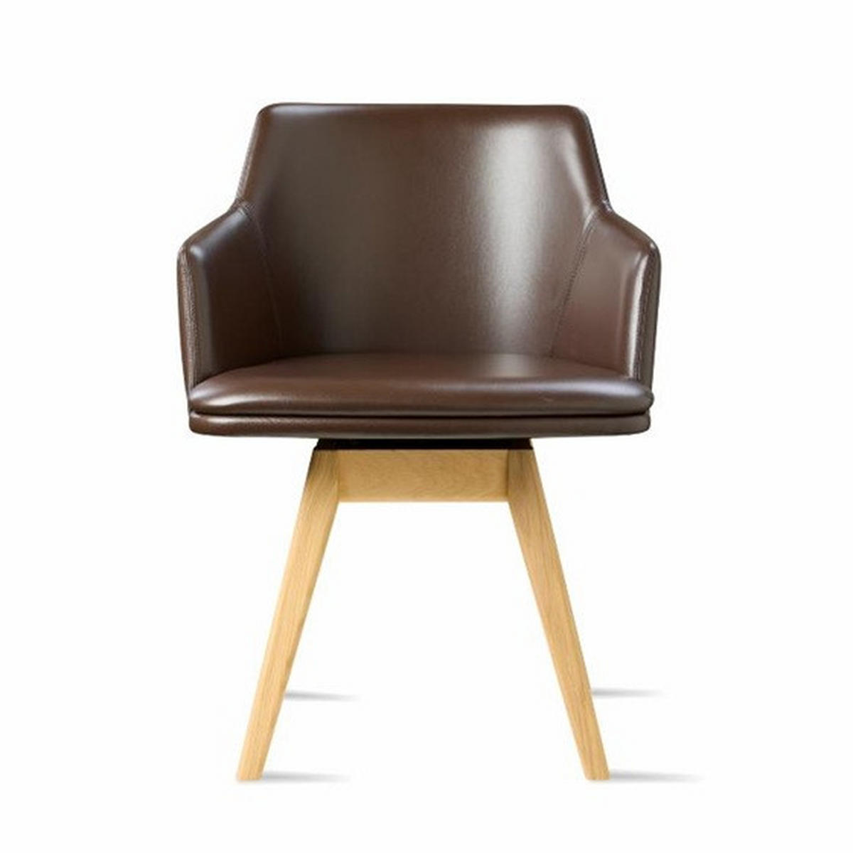 SNURRSTOL  i brun, ekfärgad  - brun/ekfärgad, Design, läder/trä (57/78/55cm) - Skovby