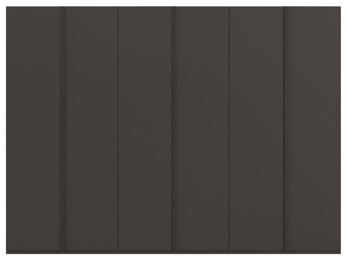DREHTÜRENSCHRANK 301/235/61 cm,  in Graphitfarben, 6-türig  - Graphitfarben, Basics, Holzwerkstoff/Metall (301/235/61cm) - Novel