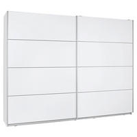 OMARA Z DRSNIMI VRATI, bela  - srebrne barve/bela, Design, kovina/leseni material (220/210/61cm) - Ti'me