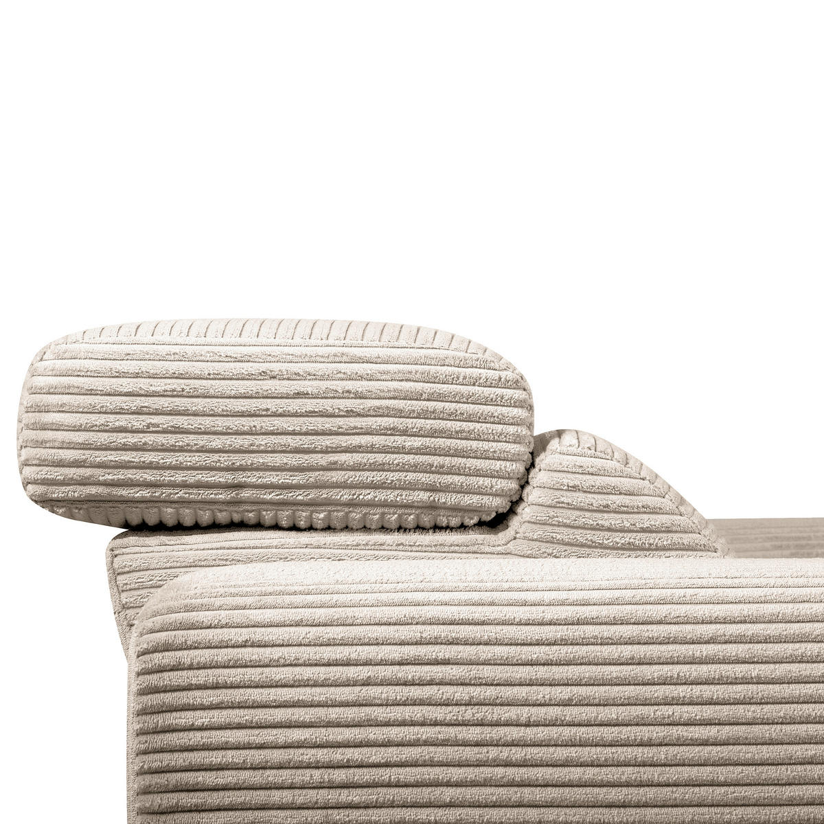 ECKSOFA RENO Hellgrau Cord Relaxfunktion, Kopfteilverstellung  - Hellgrau/Schwarz, Design, Kunststoff/Textil (248/184cm) - Livetastic