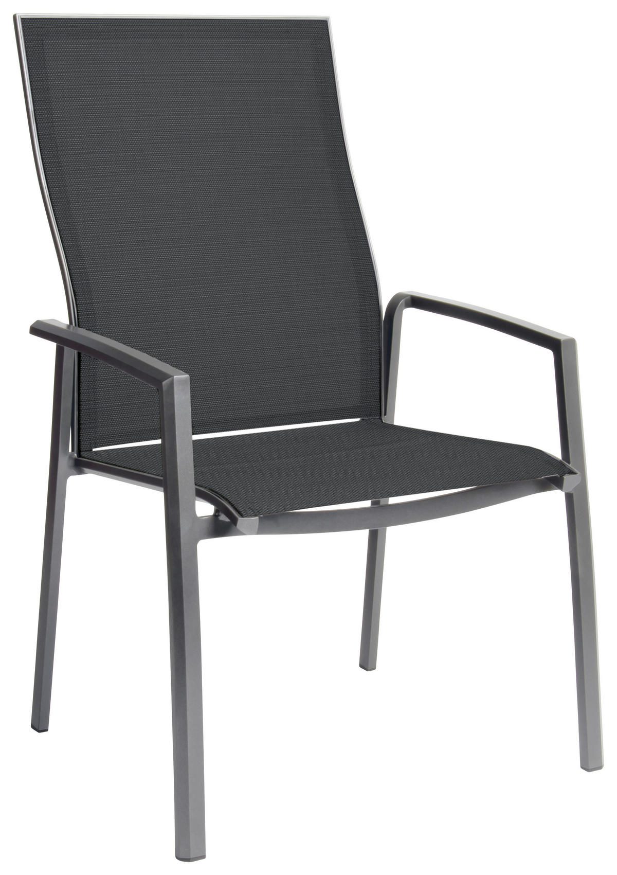 STAPELSESSEL Aluminium Silberfarben, Graphitfarben  - Silberfarben/Graphitfarben, Design, Textil/Metall - Stern